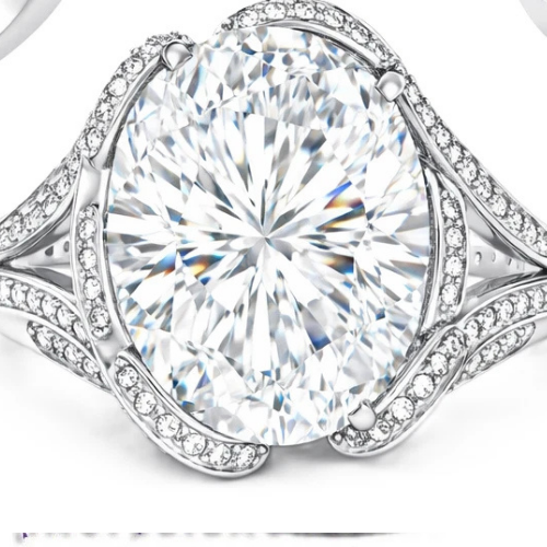 10.00 Carat GIA Oval Diamond Ring – D Color VVS1 Platinum Pavé Setting