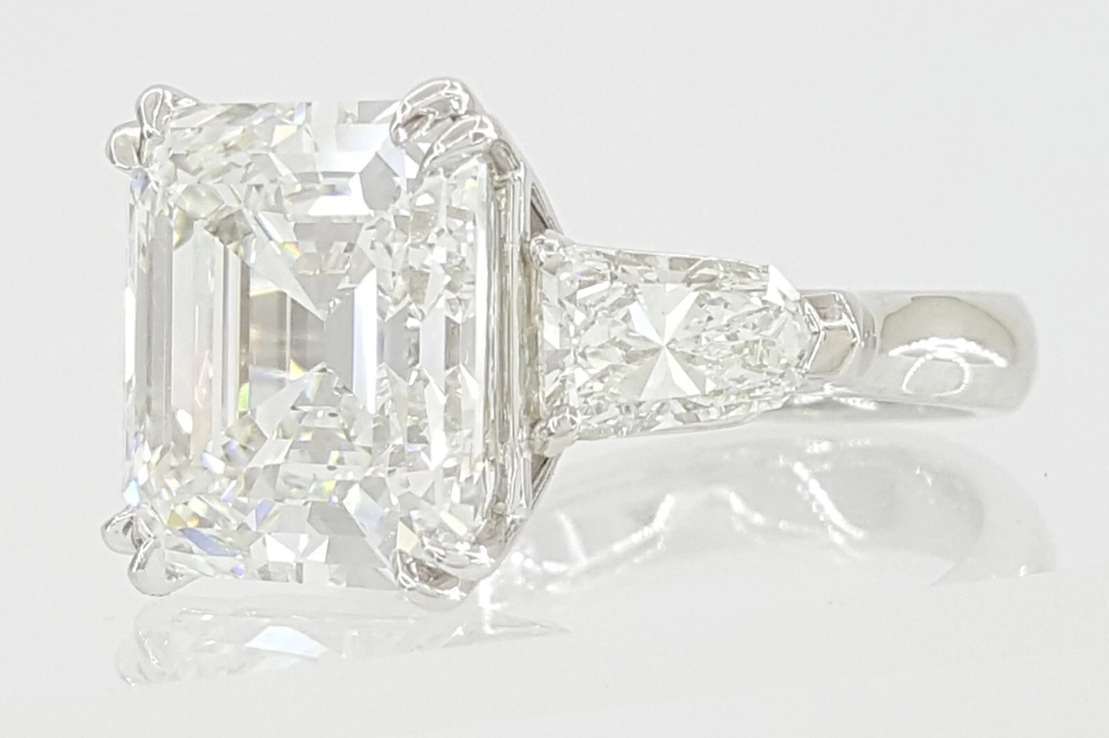 10.12 Carat GIA Asscher Cut Diamond Three-Stone Engagement Ring – Platinum - Image 5